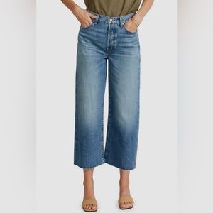 $158 Etica Women's Blue Devon High Waist Crop Wide Leg Jeans Pants 26, NWT.